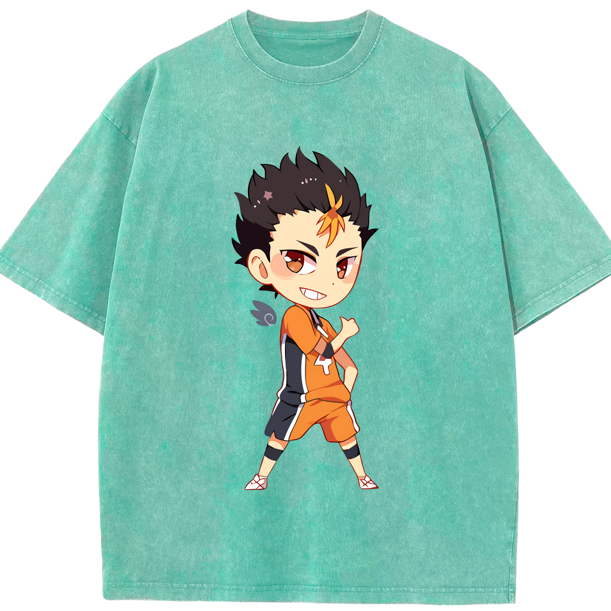 （画像用） ハイキュー!! Haikyu!! 綿100% ヴィンテージ風 半袖Tシャツ（フロントプリント）